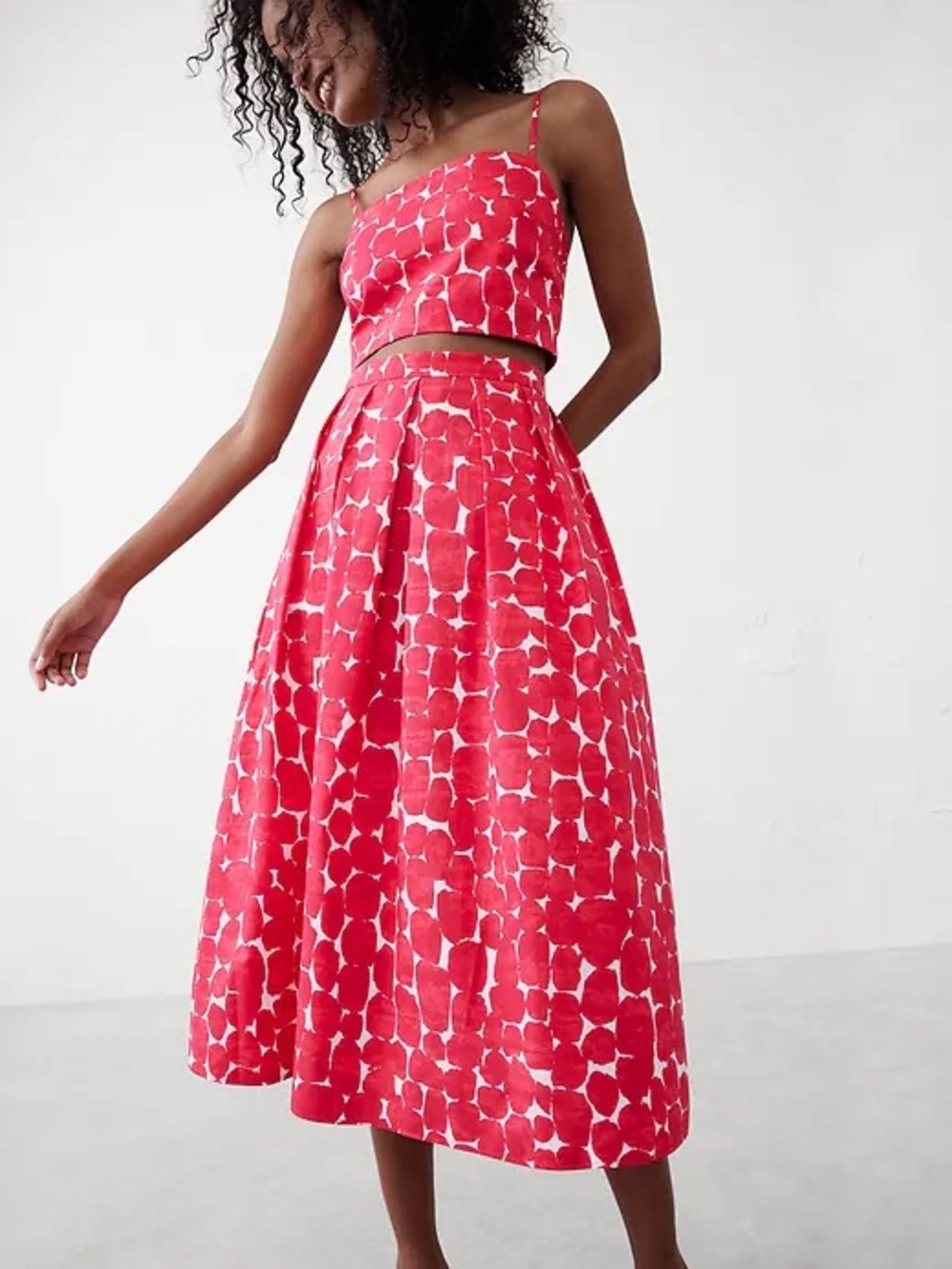 BANANA REPUBLIC• cotton matching skirt and top